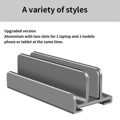 Aluminum Alloy Laptop Tablet Phone Storage Stand, Color: L401 Double Slot (Silver) - Computer & Networking by buy2fix | Online Shopping UK | buy2fix