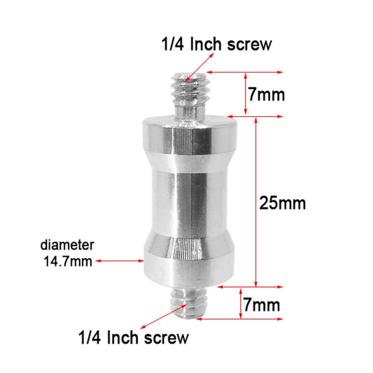 10 PCS Screw Adapter 1/4 Male to 1/4 Male Screw by buy2fix