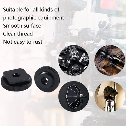 2 PCS Aluminum Hot Shoe Single Nut Screw 5/8 Male to 1/4 Female Adapter - Camera Accessories by buy2fix | Online Shopping UK | buy2fix