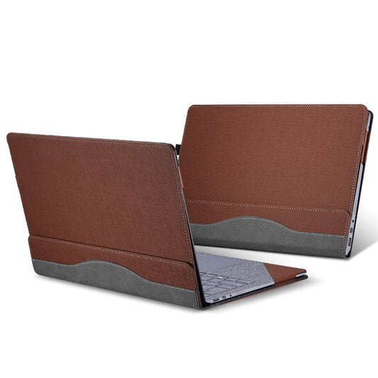 13.5 Inch Multifunctional PU Leather Laptop Sleeve For Microsoft Surface Laptop 1/2/3/4(Business Brown) by buy2fix