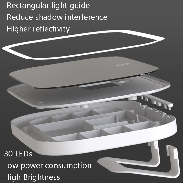 Car Sun Visor Makeup Mirror With LED Light(White) - In Car by buy2fix | Online Shopping UK | buy2fix