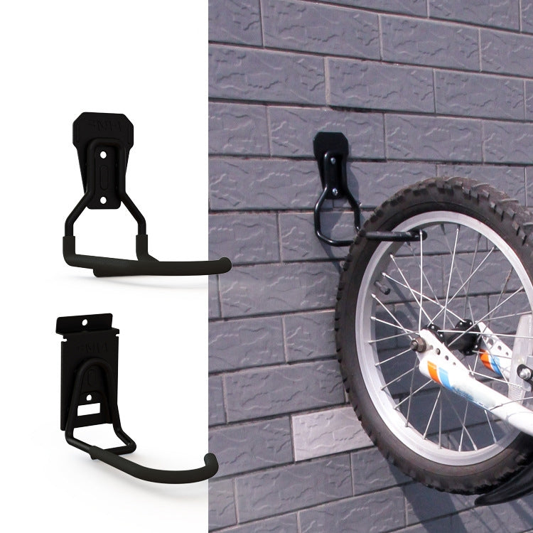 2 PCS Bicycle Hook Metal Wall Garage Bicycle Rack 830 On Wall(Black) - Retaining Clips by buy2fix | Online Shopping UK | buy2fix
