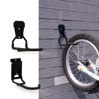 2 PCS Bicycle Hook Metal Wall Garage Bicycle Rack 830 On Wall(Black) - Retaining Clips by buy2fix | Online Shopping UK | buy2fix