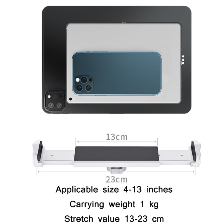 P60 Desktop Folding Mobile Phone Chuck Holder For 4-13 Inch Mobile Phone/Tablet(Grey) - Desktop Holder by buy2fix | Online Shopping UK | buy2fix