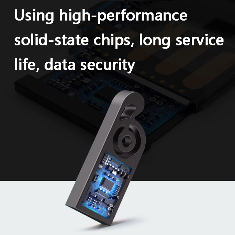 Zsyyh2 USB 2.0 High Speed Music Note USB Flash Drives, Capacity: 4GB(Black) - USB Flash Drives by buy2fix | Online Shopping UK | buy2fix