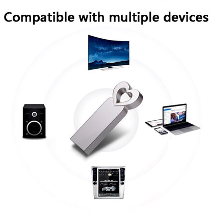 Zshqu2 Heart-Shaped USB 2.0 High Speed Metal USB Flash Drives, Capacity: 8GB(White) - USB Flash Drives by buy2fix | Online Shopping UK | buy2fix