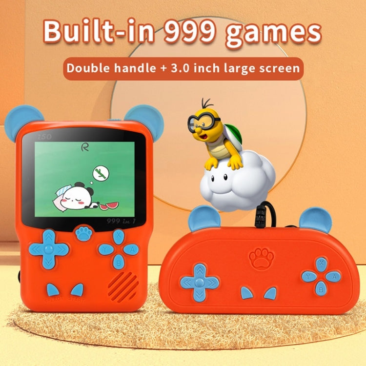 I50 999 in 1 Children Cat Ears Handheld Game Console, Style: Singles (Yellow) - Pocket Console by buy2fix | Online Shopping UK | buy2fix