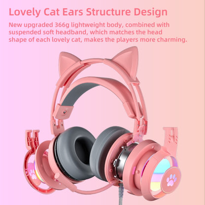 Soyto SY-G25 Cat Ear Glowing Gaming Computer Headset, Cable Length: 2m(Pink) - Multimedia Headset by Soyto | Online Shopping UK | buy2fix
