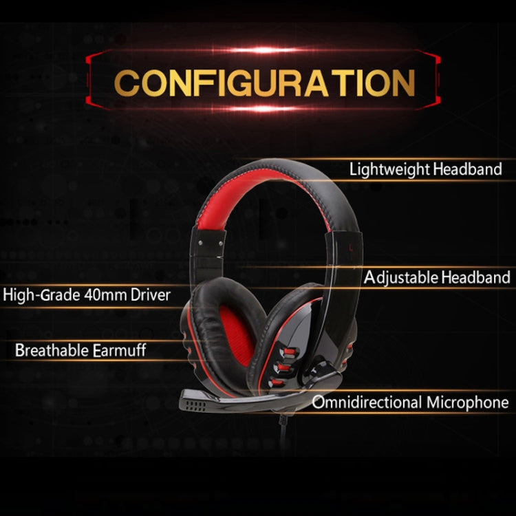 Soyto SY733MV Gaming Computer Headset For PC (Black Red) - Multimedia Headset by Soyto | Online Shopping UK | buy2fix