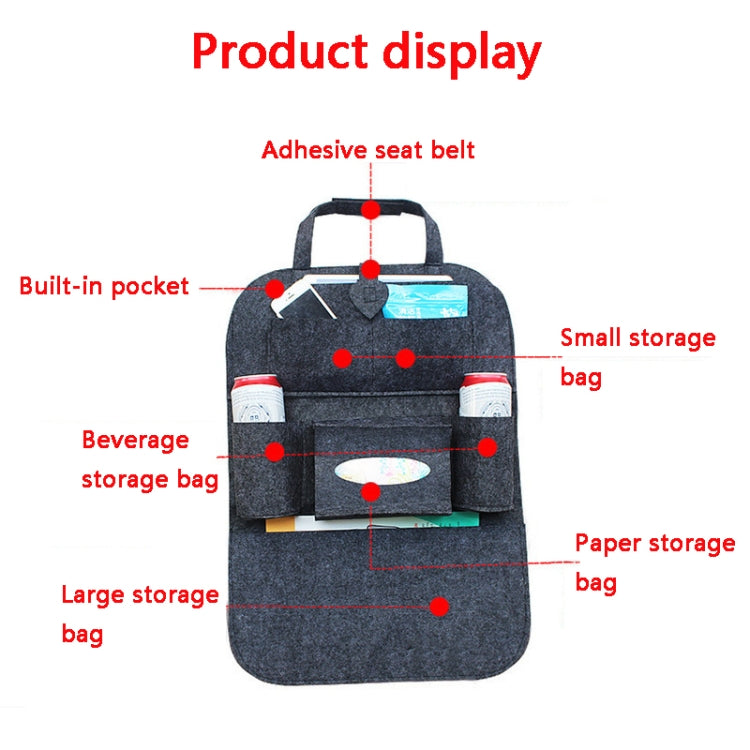 Thicken Felt Cloth Car Seat Storage Bag(Deep Gray) - In Car by buy2fix | Online Shopping UK | buy2fix