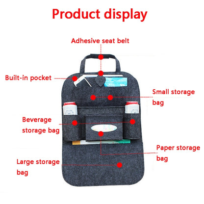 Thicken Felt Cloth Car Seat Storage Bag(Purple) - In Car by buy2fix | Online Shopping UK | buy2fix