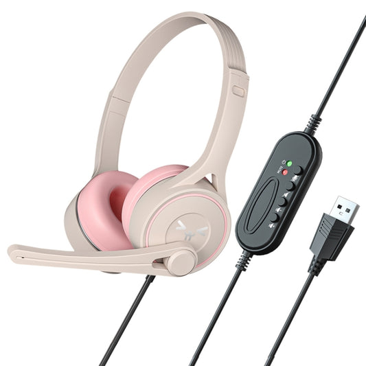 Soyto SY-G30 Online Class Computer Headset, Plug: USB (Gray Pink) - Multimedia Headset by Soyto | Online Shopping UK | buy2fix