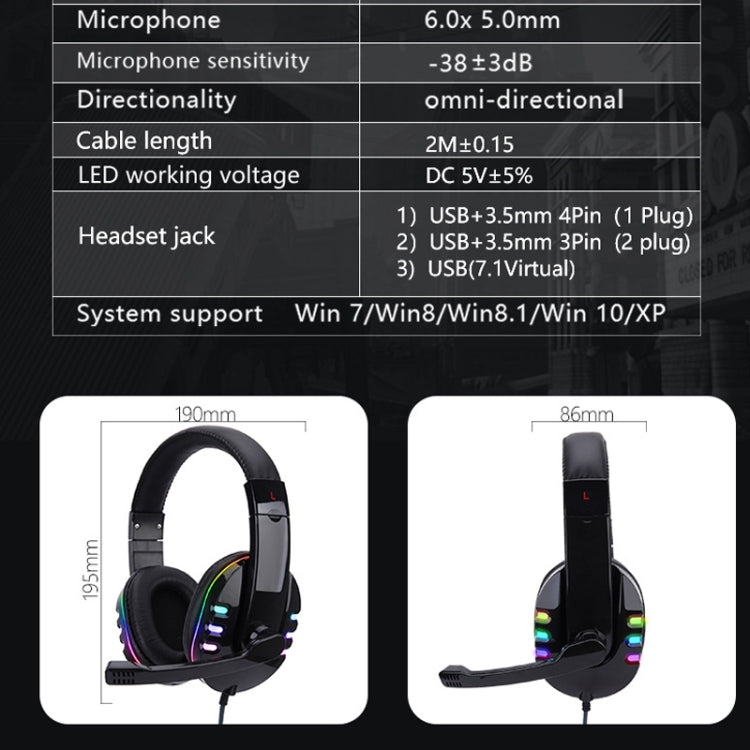 Soyto 733RGB Luminous Computer Headset For Xbox / PS4 / PS5(Black) - Multimedia Headset by Soyto | Online Shopping UK | buy2fix