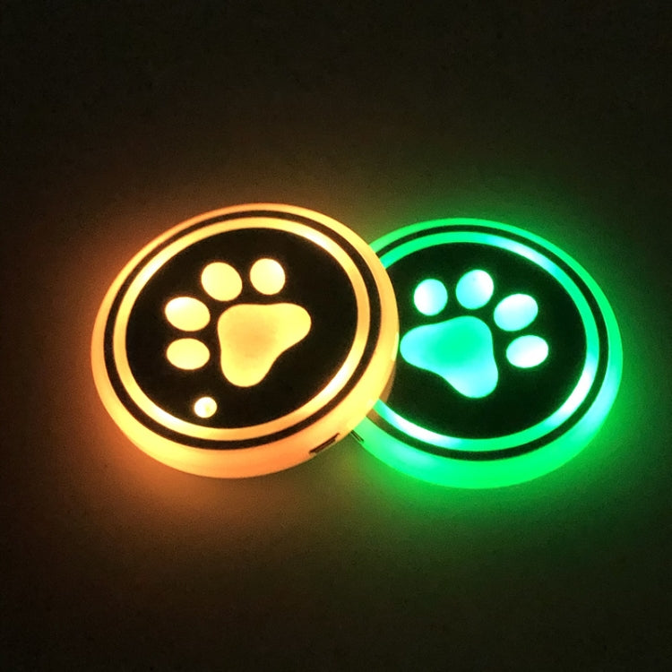 1 Pair 68mm LED Smart Light-Emitting Coaster Light Car Cup Slot Atmosphere Light(Cat Claws) - In Car by buy2fix | Online Shopping UK | buy2fix
