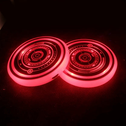1 Pair 68mm LED Smart Light-Emitting Coaster Light Car Cup Slot Atmosphere Light(Genesis) - In Car by buy2fix | Online Shopping UK | buy2fix