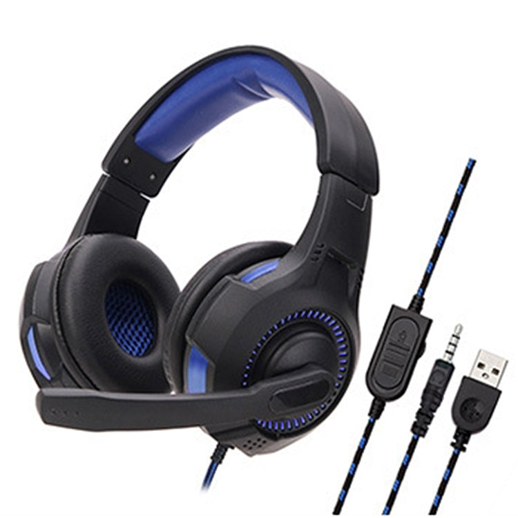 Soyto SY885MV Luminous Gaming Computer Headset For PS4 (Black Blue) - Multimedia Headset by Soyto | Online Shopping UK | buy2fix