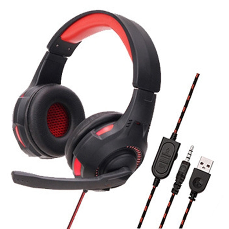 Soyto SY885MV Luminous Gaming Computer Headset For PS4 (Black Red) - Multimedia Headset by Soyto | Online Shopping UK | buy2fix