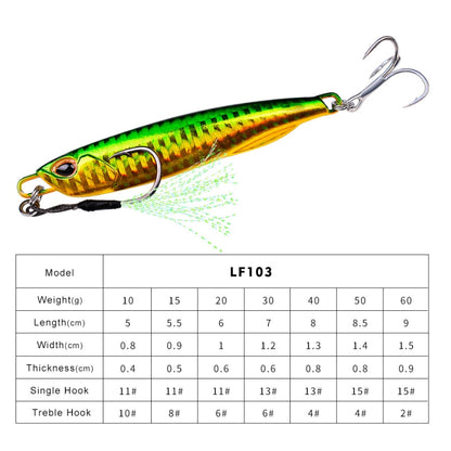 3 PCS PROBEROS LF103 Simulation Metal Sea Fishing Bait, Specification: 60g(H With Hook) - Fishing Lures by PROBEROS | Online Shopping UK | buy2fix