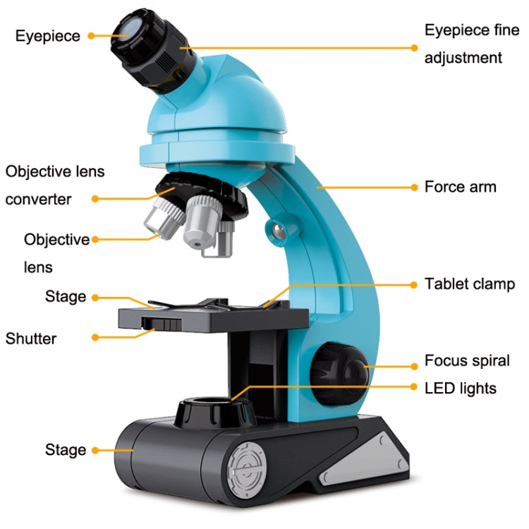 GB002 HD 1200 Times Wide Angle Microscope Children Educational Toys(Blue) - Consumer Electronics by buy2fix | Online Shopping UK | buy2fix