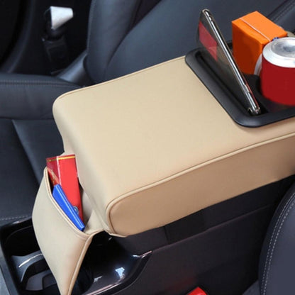 Car Armrest Box Increased Support With Rear Seat Water Cup Holder(Beige) - In Car by buy2fix | Online Shopping UK | buy2fix