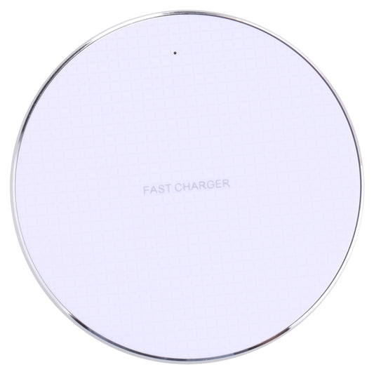 Q25 15W Plaid Pattern Desktop Metal Round Wireless Charger(White) by buy2fix