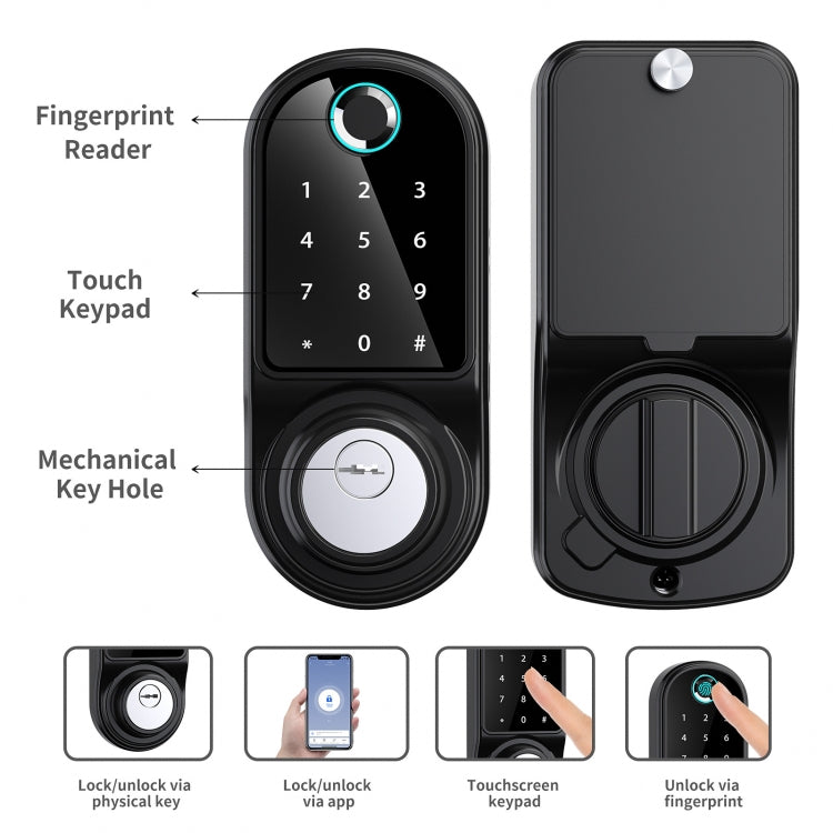 F31 App Graffiti Password Fingerprint Smart Lock - Security by buy2fix | Online Shopping UK | buy2fix