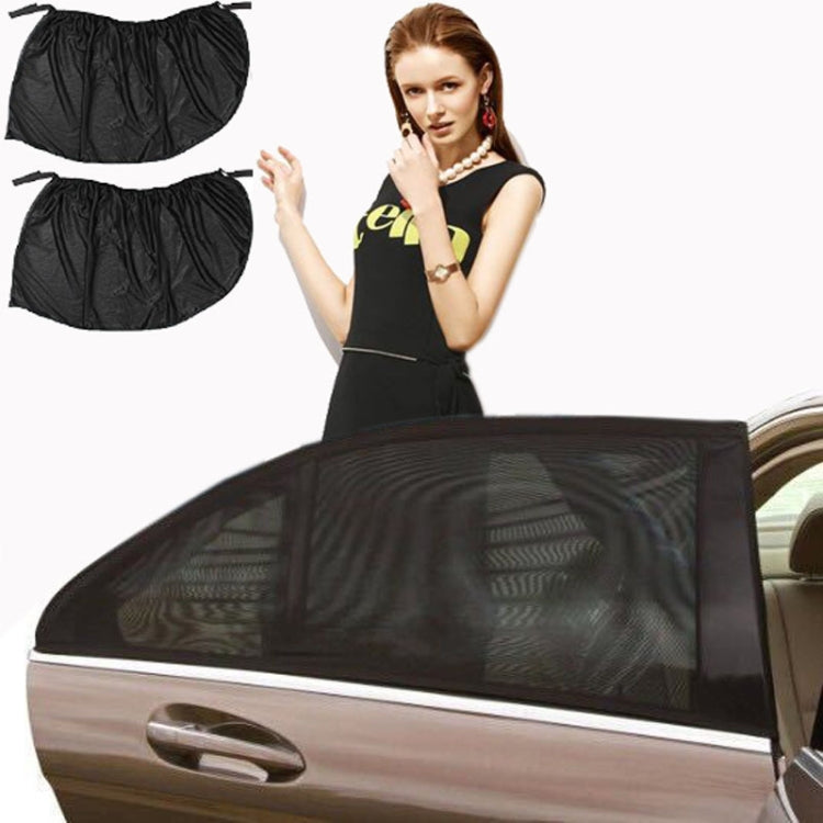 1 Pair Mesh Linen Car Adhesive Curtain Sunshade(Rear Window) - In Car by buy2fix | Online Shopping UK | buy2fix
