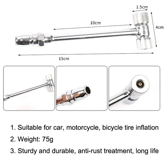 Car Tire Double-Ended Air Nozzle, Specification: T-type by buy2fix