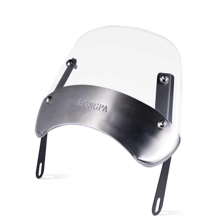 HONGPA DY-002 5-7 Inch Retro Motorcycle Modified PC Windshield(Transparent) by buy2fix