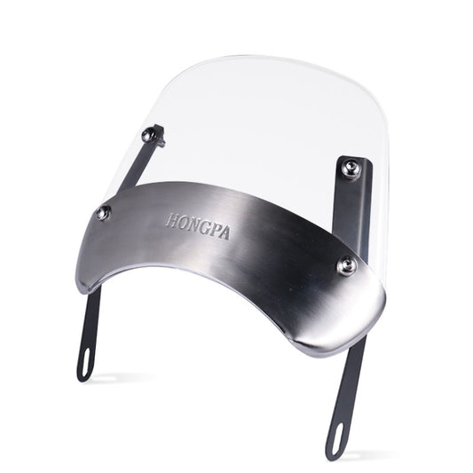 HONGPA DY-002 5-7 Inch Retro Motorcycle Modified PC Windshield(Transparent) by buy2fix