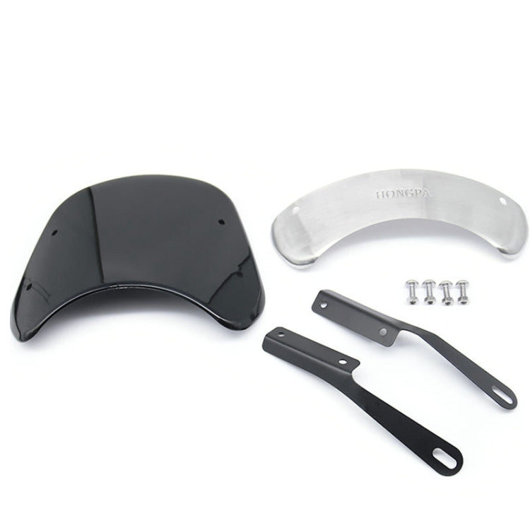 HONGPA DY-002 5-7 Inch Retro Motorcycle Modified PC Windshield(Smoked) by buy2fix