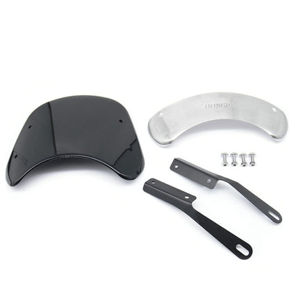 HONGPA DY-002 5-7 Inch Retro Motorcycle Modified PC Windshield(Smoked) by buy2fix