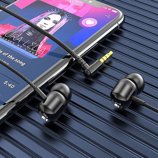 2 PCS TS6000 3.5mm Metal Elbow In-Ear Wired Control Earphone with Mic(Black) by buy2fix