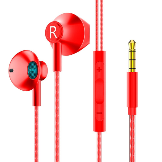 TS5000 3.5mm Metal Subwoofer Wired Earphone(Red) - Normal Style Earphone by buy2fix | Online Shopping UK | buy2fix