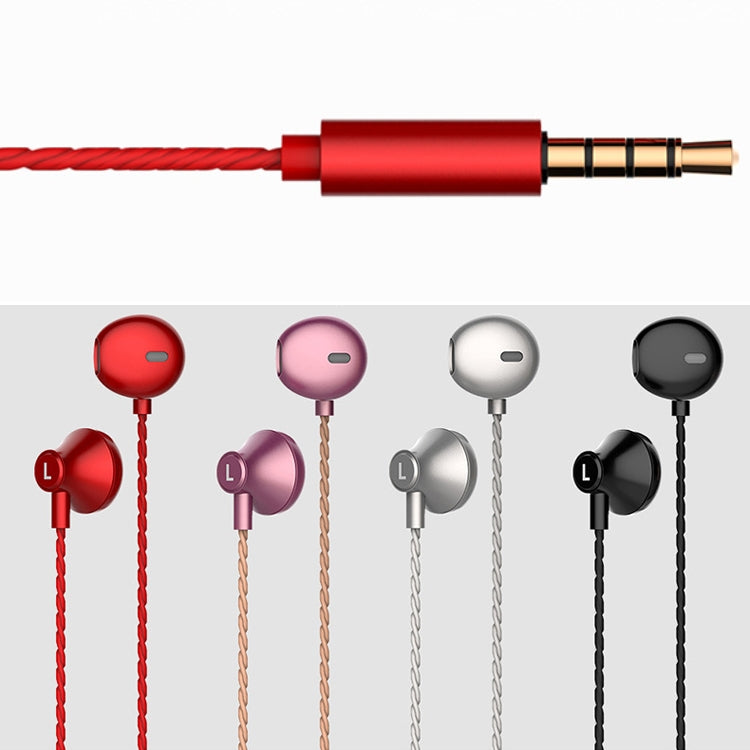 2 PCS TS720 3.5mm Heavy Bass Metal Earbud Wired Earphone(Rose Gold) - Normal Style Earphone by buy2fix | Online Shopping UK | buy2fix