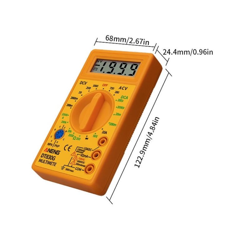 2 PCS ANENG DT830G Portable Digital Multimeter(Yellow) - Consumer Electronics by ANENG | Online Shopping UK | buy2fix