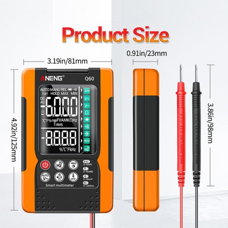 ANENG Automatic Intelligent High Precision Digital Multimeter, Specification: Q60 Intelligent(Red) - Digital Multimeter by ANENG | Online Shopping UK | buy2fix