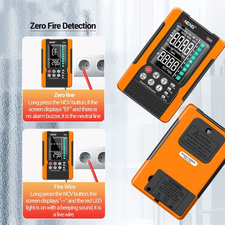 ANENG Automatic Intelligent High Precision Digital Multimeter, Specification: Q60 Intelligent(Orange) - Consumer Electronics by ANENG | Online Shopping UK | buy2fix