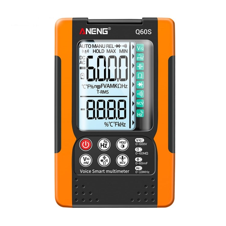 ANENG Automatic Intelligent High Precision Digital Multimeter, Specification: Q60s Voice Control(Orange) - Consumer Electronics by ANENG | Online Shopping UK | buy2fix