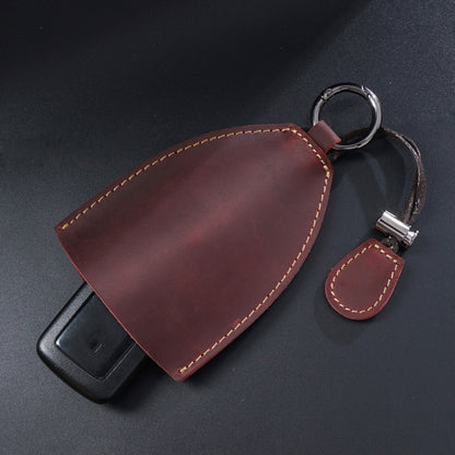 18Y-009 Vintage Handmade Leather Car Pull-Out Key Case(Oil Wax Skin Blue) by buy2fix