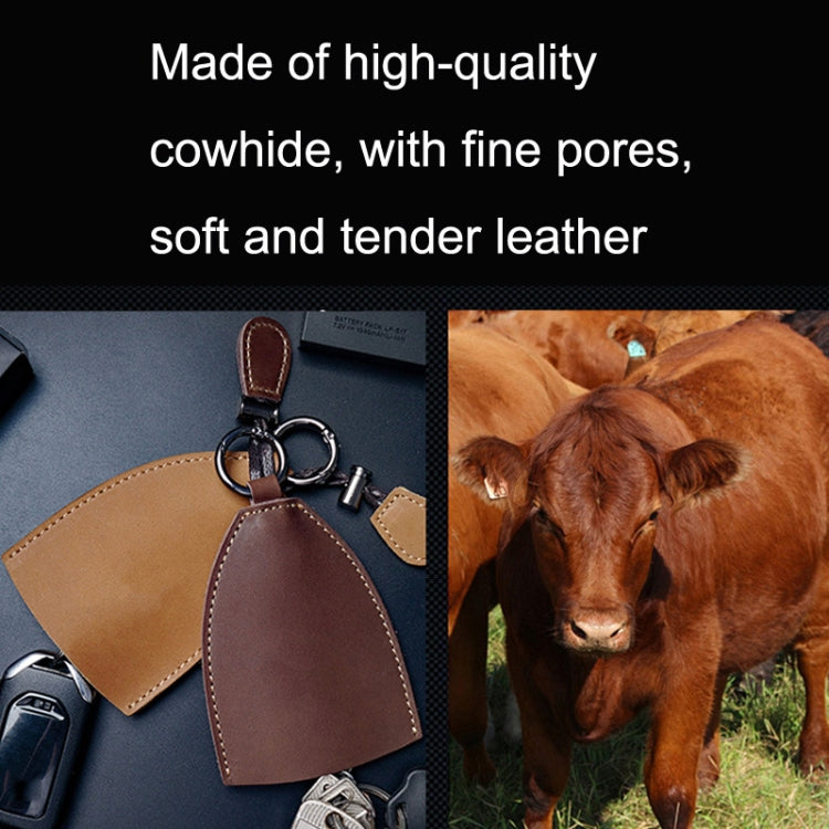 18Y-009 Vintage Handmade Leather Car Pull-Out Key Case(Oil Wax Skin Blue) by buy2fix