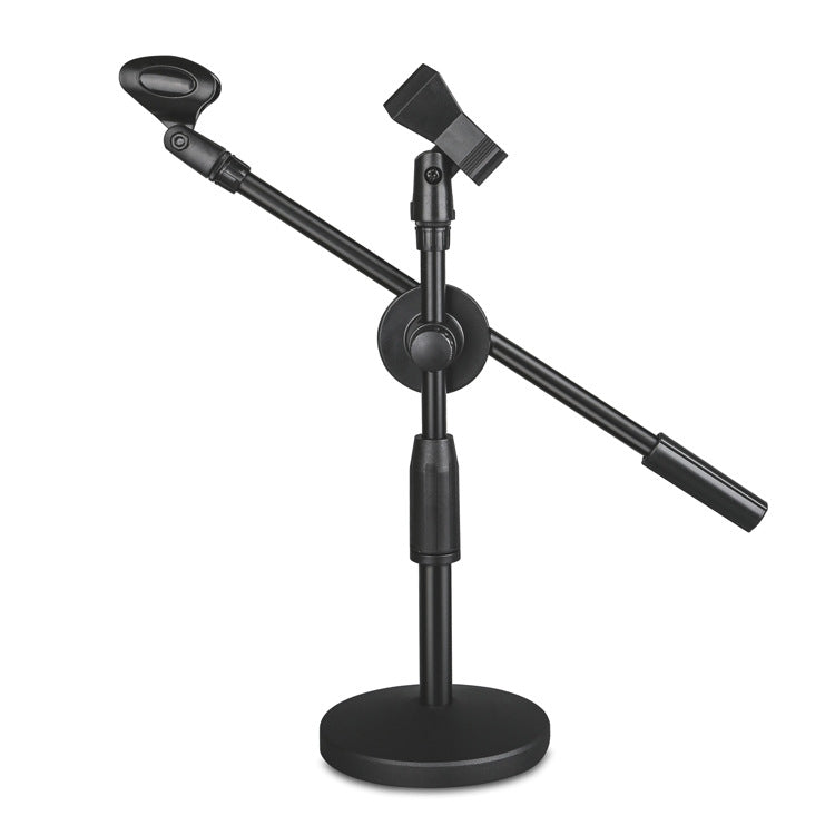 LKT-300 30-65cm Full Metal Disc Base Dual Microphone Stand,Size: 140mm Base - Consumer Electronics by buy2fix | Online Shopping UK | buy2fix