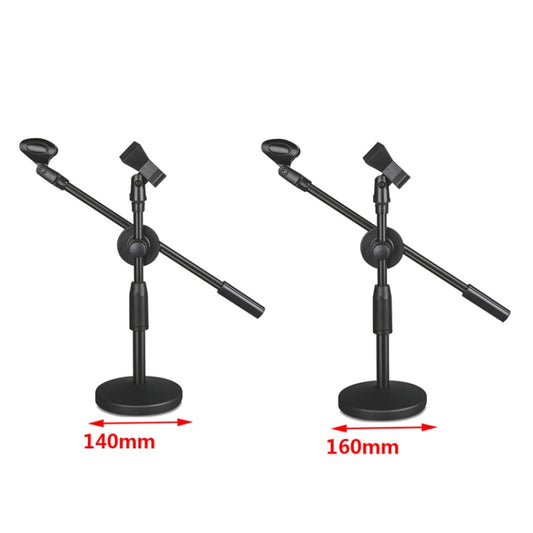LKT-300 30-65cm Full Metal Disc Base Dual Microphone Stand,Size: 140mm Base by buy2fix