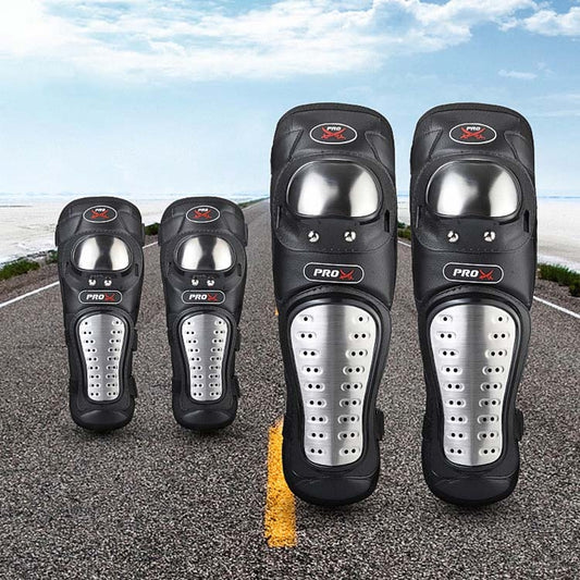 PRO-BIKER RH-1010 Motorcycle Keep Warm Anti-Fall Stainless Steel Protective Gear(Knee Pads + Elbow Pads) by buy2fix