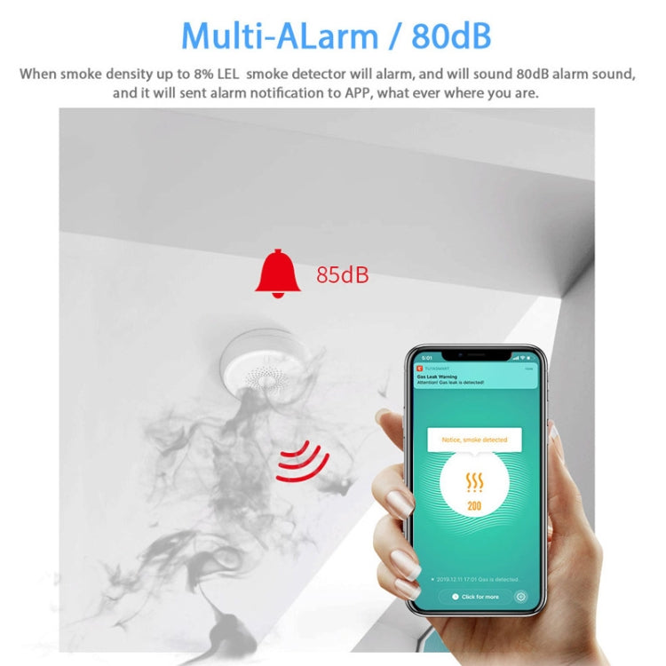 ZB-SMK-1 Smart Wireless Smoke Detector - Security by buy2fix | Online Shopping UK | buy2fix