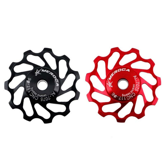MEROCA Ceramic Bearing Mountain Bike Guide Wheel(11T Black) by MEROCA