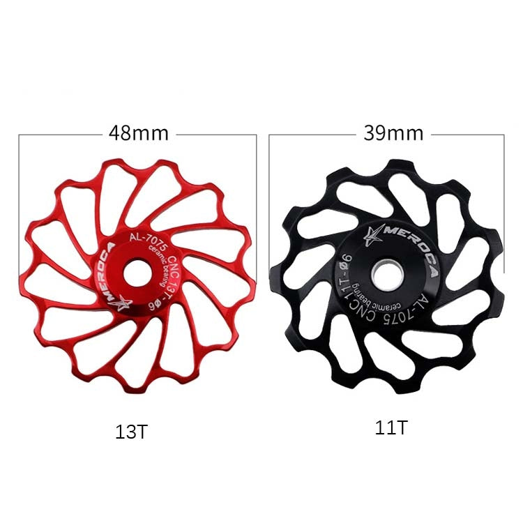 MEROCA Ceramic Bearing Mountain Bike Guide Wheel(11T Red) - Outdoor & Sports by MEROCA | Online Shopping UK | buy2fix