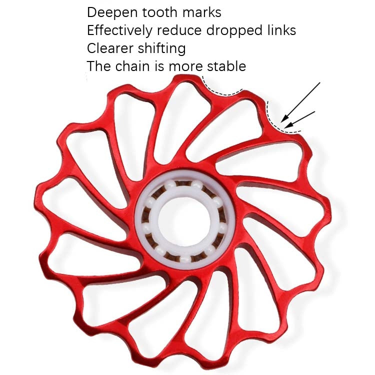 MEROCA Ceramic Bearing Mountain Bike Guide Wheel(11T Red) - Guide wheels by MEROCA | Online Shopping UK | buy2fix