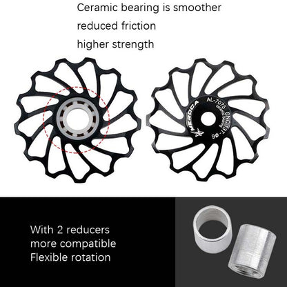 MEROCA Ceramic Bearing Mountain Bike Guide Wheel(11T Red) - Guide wheels by MEROCA | Online Shopping UK | buy2fix