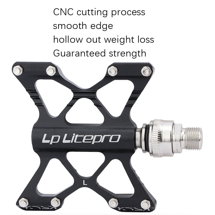 LP LitePro K5 Folding Bkie Aluminum Alloy Bearin Pedals(Golden) - Outdoor & Sports by LP LitePro | Online Shopping UK | buy2fix